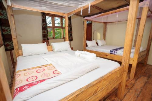 2 double beds, 1 twin bed