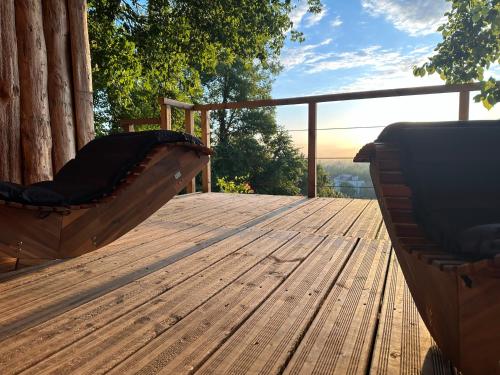 Balkons/terase, Coeur de Lodge spa privatif in Saint-Vaast-les-Mello