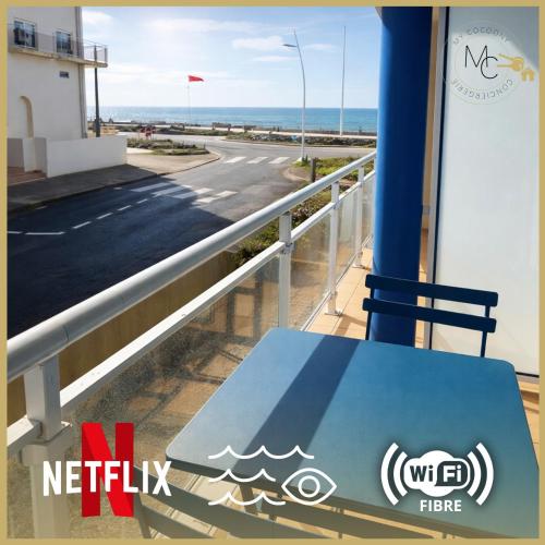 Plage Bleue, terrasse vue mer, wifi Netflix
