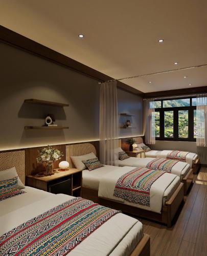 4 twin beds