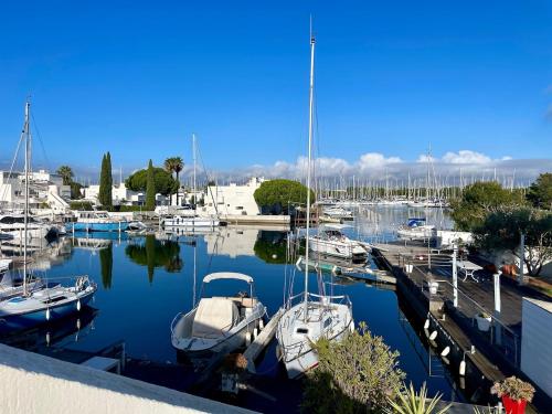 MY Marina 70 m2, 2 Chambres, Terrasse 50 m2, Vue Port, Parking Privé