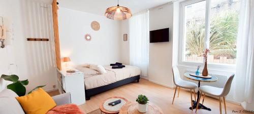 L'Ecrin du Château Séjour à 2, études, professionnels à CAEN Studio calme face au Château linge et wifi inclus