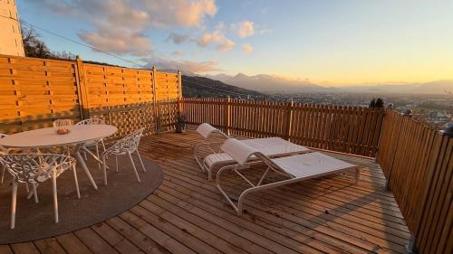 Balkon/terasa, Panoramablick-Apartment mit Terrasse bei Bregenz in Wolfurt
