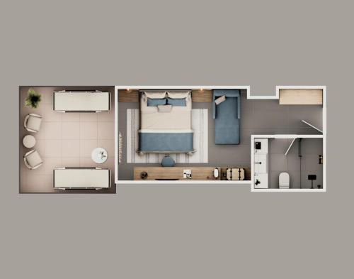 1 double bed, 1 sofa bed