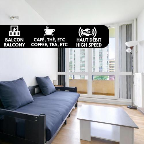 parveke/terassi, Le Petit Auber & son balcon, à 2 pas de Paris (Le Petit Auber & son balcon, a 2 pas de Paris) in Aubervilliers