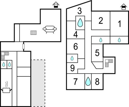 แผนผังชั้น, Nine-Bedroom Holiday Home In Petershagen Ot Frille in ปีเตอร์สฮาเกน