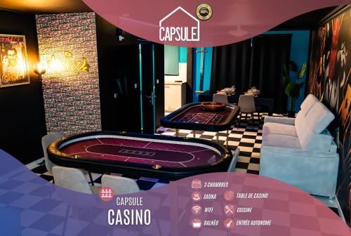 Kumarhane, Capsule Casino - table de jeux - balnéo - sauna - Playstation 5 (Capsule Casino - table de jeux - balneo - sauna - Playstation 5) in Mons / Bergen