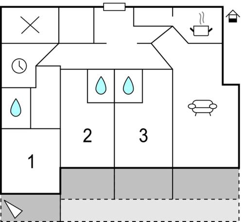 平面圖, 3 Bedroom Awesome Apartment In Breuna in 布羅伊納