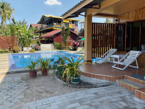 Uima-allas, Pan Guesthouse in Muang Khong