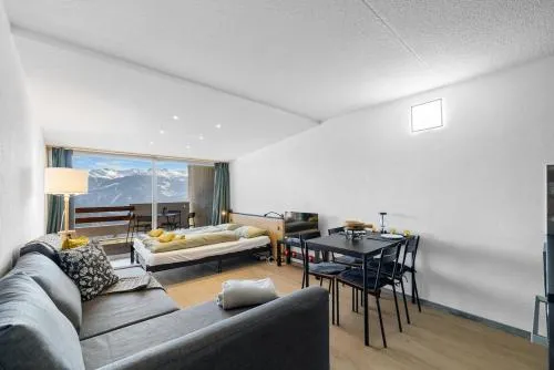 Studio avec balcon & vue dégagée, Anzère centre in Anzère, Schweiz