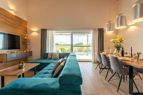 Skupni salon/TV območje, Villa Descansa ZadarVillas in Dračevac Ninski