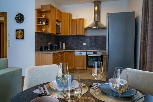 מטבח, Ferienwohnung mit Stellplatz, ruhig gelegen, nahe Bahnhof, ideal für Wander- & Skiurlaub (Ferienwohnung mit Stellplatz, ruhig gelegen, nahe Bahnhof, ideal fur Wander- & Skiurlaub) in באד מיטרנדורף