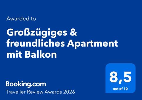 Großzügiges & freundliches Apartment mit Balkon (Großzugiges & freundliches Apartment mit Balkon) in 迪林根/薩爾