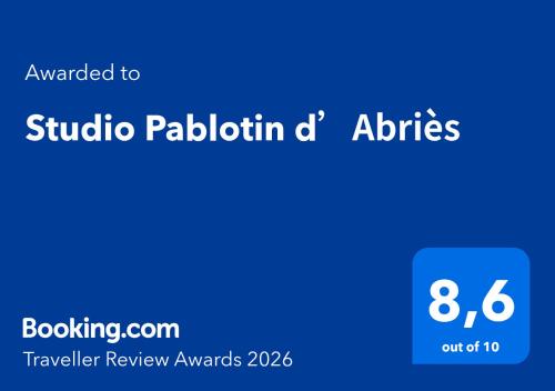 Studio Pablotin d’Abriès (Studio Pablotin d’Abries) in อับรี