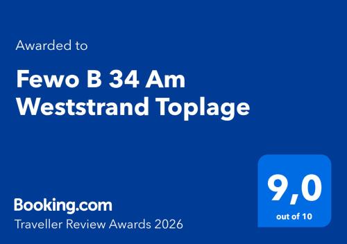 Fewo B 34 Am Weststrand Toplage - Tap to explore photos