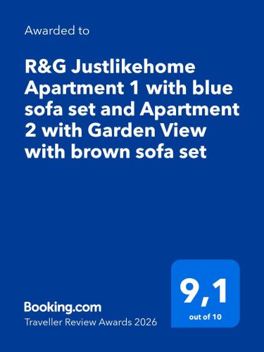 R&G Justlikehome Apartment 1 with blue sofa set and Apartment 2 with Garden View with brown sofa set - Mauritius Island
