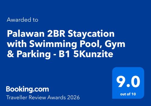 Palawan 2BR Rentals with FREE Swimming Pool, Gym & FREE Parking near PPC Airport - B1 5Kunzite