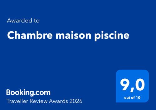 Chambre maison piscine in Carlus