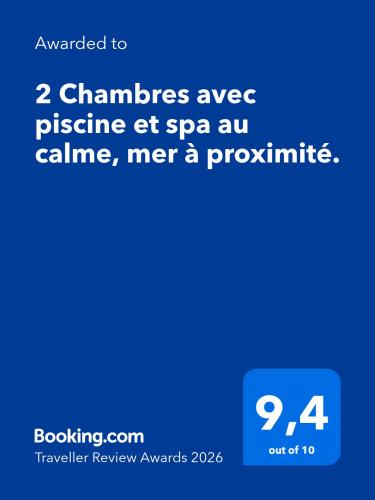 2 Chambres avec piscine et spa au calme, mer a proximite. - Cers