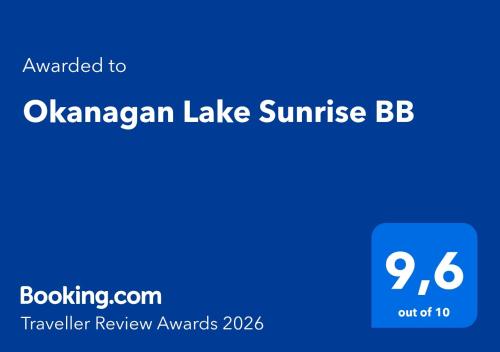 Okanagan Lake Sunrise BB in Vernon, Canada