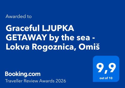 Graceful LJUPKA GETAWAY by the sea - Lokva Rogoznica, Omiš, Lokva Rogoznica