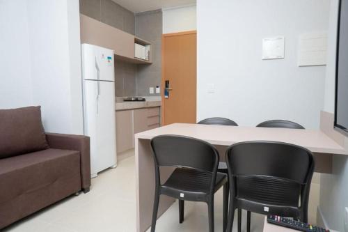 Kitchen, Apartamento no Resort Lagoa Ecotowers in St. Lagoa Quente