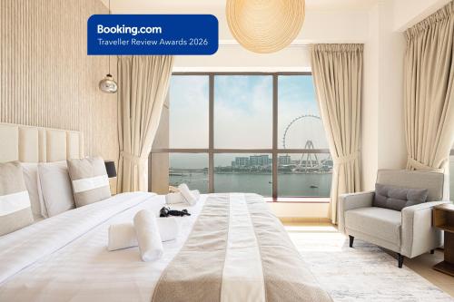 Dubai Eye & Sea View, 1-min walk to JBR Beach, Luxurious Beach Retreat!, Dubaj
