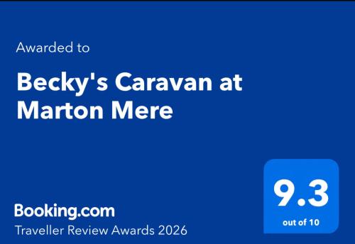 Becky's Caravan at Marton Mere in Marton