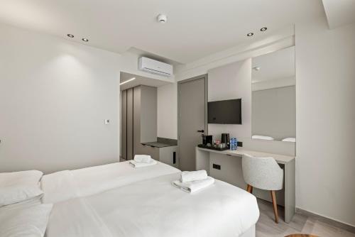 Zimmer mit 2 einzelbetten, stadtblick