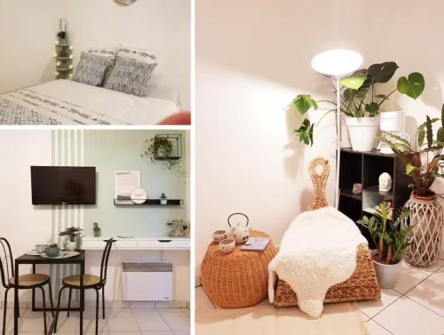 Studio cote Metro avec Piscine et Parking gratuit in Barriere de Paris