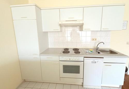 virtuve, Boddenhof Apartment 44 - Terrasse, Hund willkommen in Buschvitz