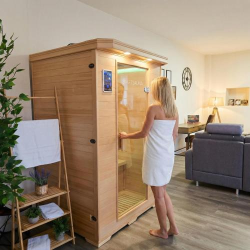 Szauna, Luxus City Apartment Sauna Balkon Küche Zentral (Luxus City Apartment Sauna Balkon Kuche Zentral) in Kropeliner-Tor-Vorstadt