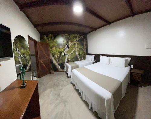 1 queen bed, 1 twin bed