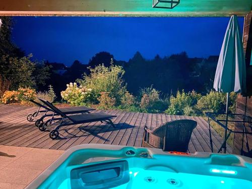Erkély/terasz, Holiday Home Frankenwald Lodge by Interhome in Schwarzenbach am Wald