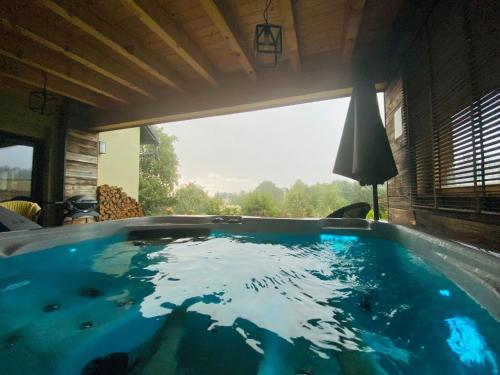 Erkély/terasz, Holiday Home Frankenwald Lodge by Interhome in Schwarzenbach am Wald