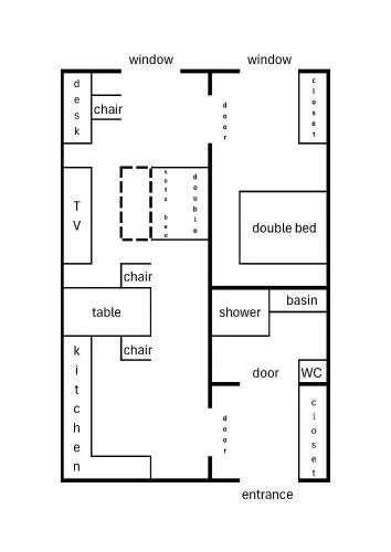 barrier-free air-conditioned two rooms center in Wien, Österreich