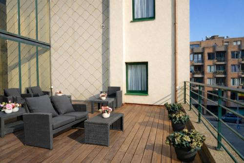 陽台/露台, 普林斯波德文酒店 (Hotel Prins Boudewijn) in 諾克-海斯特