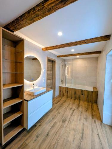 Bathroom, Waldblick Ferienhof Wolschendorf in Triptis