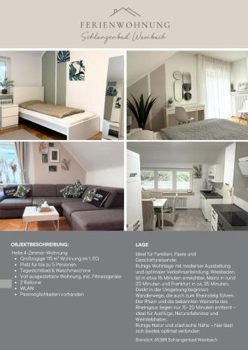 Schöne 4-Zimmerwohnung, Schlangenbad bei Wiesbaden/Mainz/FFM in Schlangenbad, Deutschland