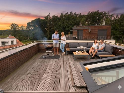 Exklusives Ferienhaus mit Sauna und Panorama Dachterrasse, traumhafter Ausblick garantiert in Krakow am See, Deutschland