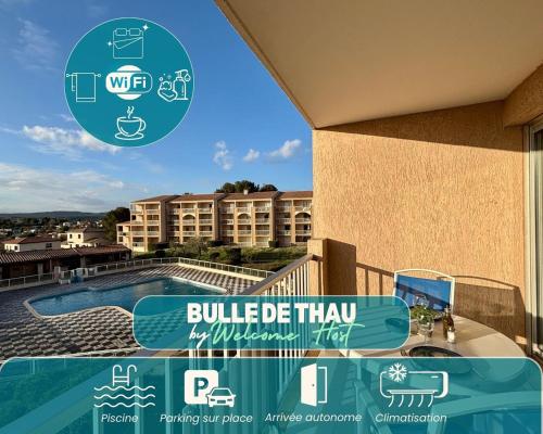 Bulle de Thau, piscine et pinède