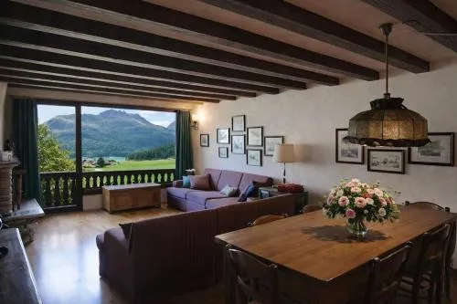 Alpine Apartment with Balcony, Lake & Ski Views in Silvaplana, Schweiz
