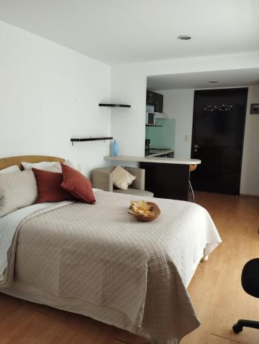 A furnished suite with hotel-like amenities
