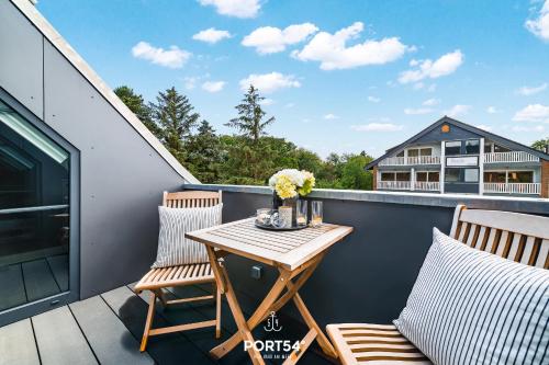 陽台/露台, Ferienwohnung TheViewA07 Utblick Dagebüll (Ferienwohnung TheViewA07 Utblick Dagebull) in 達格比爾