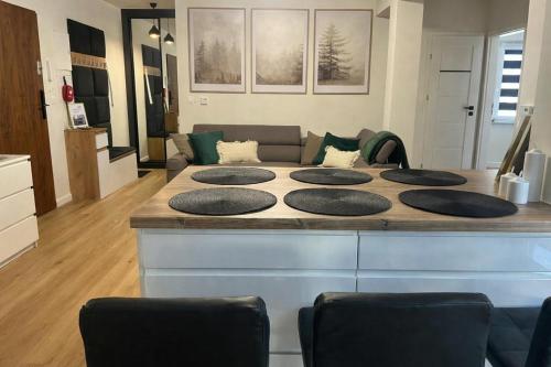 кухня, Apartament w Centrum z wanną z hydromasażem (Apartament w Centrum z wanna z hydromasazem) in Кентшин