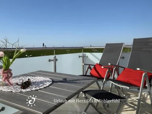 Penthouse de Ool Blick auf das Wattenmeer in Neufeld, Deutschland