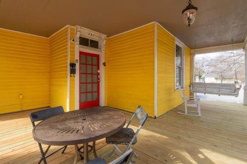 The Sunny Southern Manse Front Walk Downtown in Columbus, USA