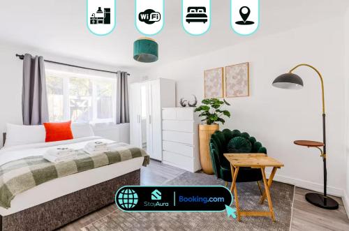 Stunning 2 Bedroom, 5 min walk to Hanger Lane Station By Stay Aura Short Term Lets London, London