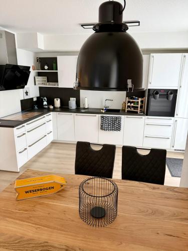 virtuve, Zeit zu Zweit- 90 qm Wohnung mit Sauna & Garten in Weyhe