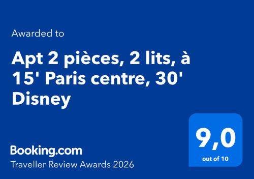 Apt 2 pieces, 2 lits, a 15' Paris centre, 30' Disney in Vincennes